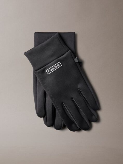 Black Technical Stretch Touchscreen Gloves  Men