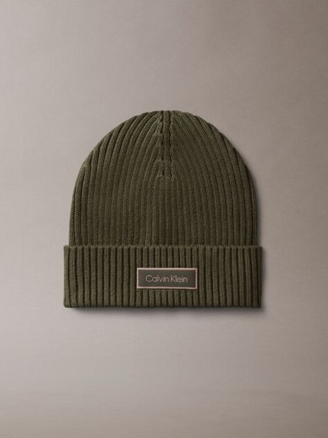 Green Cotton Cashmere Blend Beanie  Men