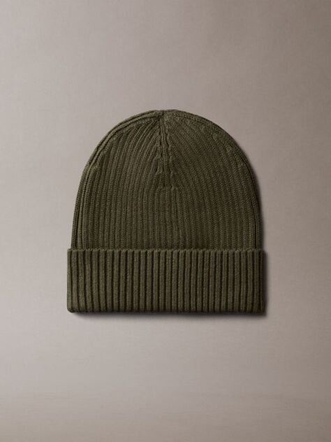 Green Cotton Cashmere Blend Beanie  Men