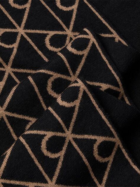 Black Reversible Wool Cashmere Blend Scarf  Men