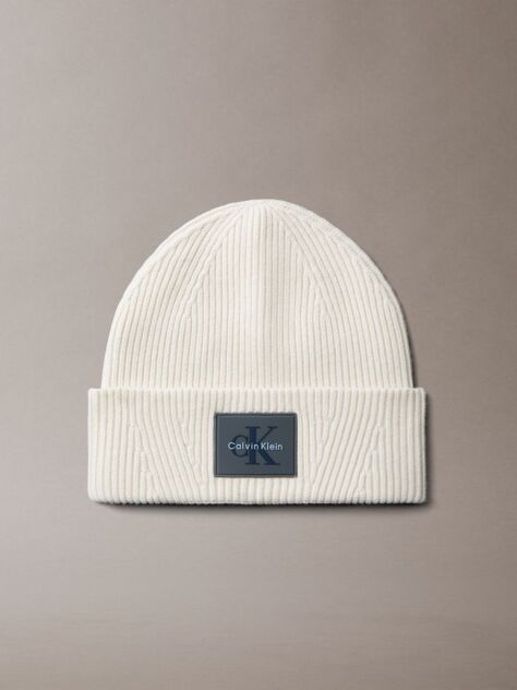 Grey Signature Logo Beanie  Men