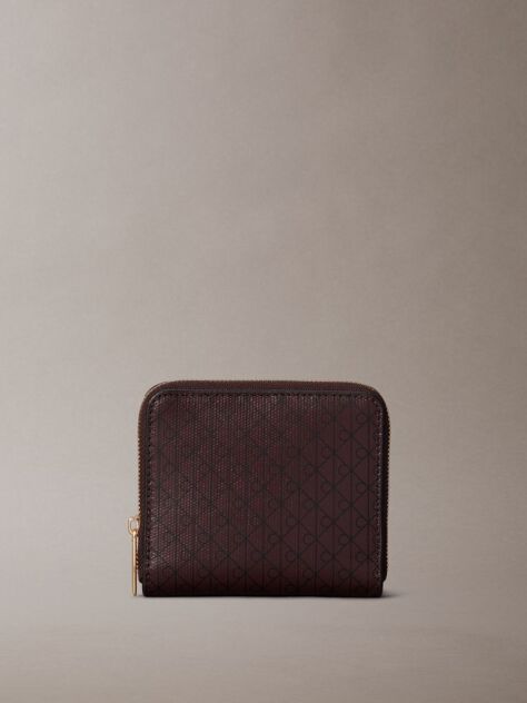 Brown Allover Monogram Square Zip Wallet  Women