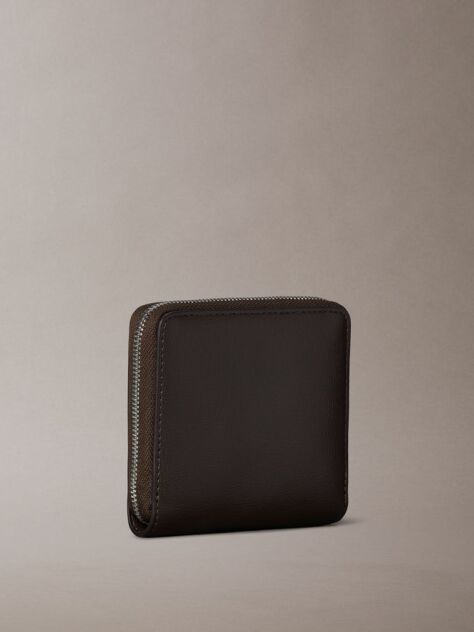 Brown Allover Monogram Square Zip Wallet  Women