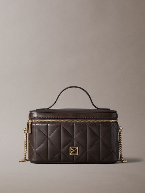 Brown Quilted Beauty Case  Women