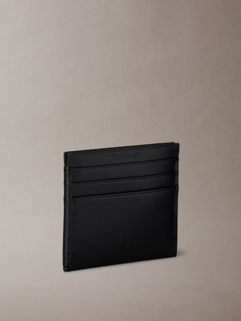 Black Leather RFID Monogram Cardholder  Women