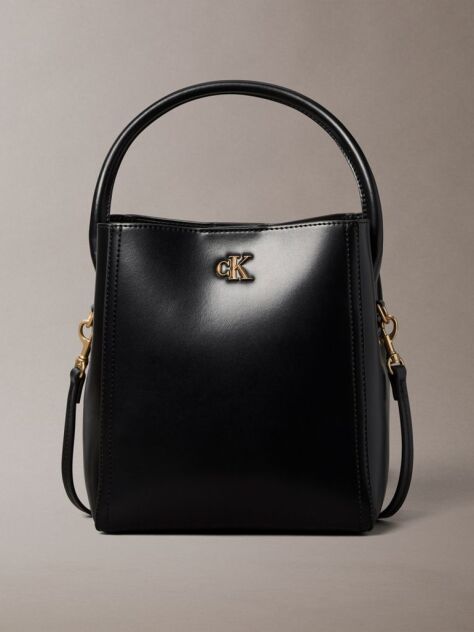 Black Monogram Logo Hardware Bucket Bag  Women
