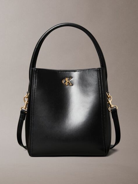 Black Monogram Logo Hardware Bucket Bag  Women