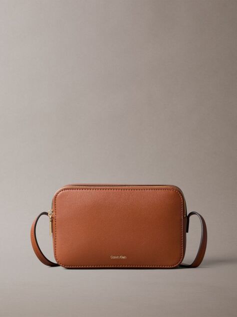 Brown Foil Logo Camera Bag  Women