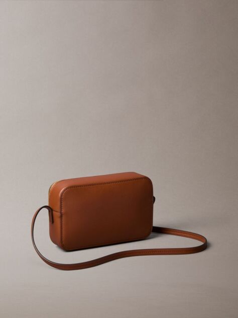Brown Foil Logo Camera Bag  Women