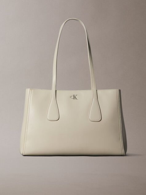 White Monogram Medium Work Tote Bag  Women