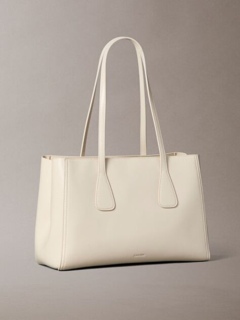 White Monogram Medium Work Tote Bag  Women