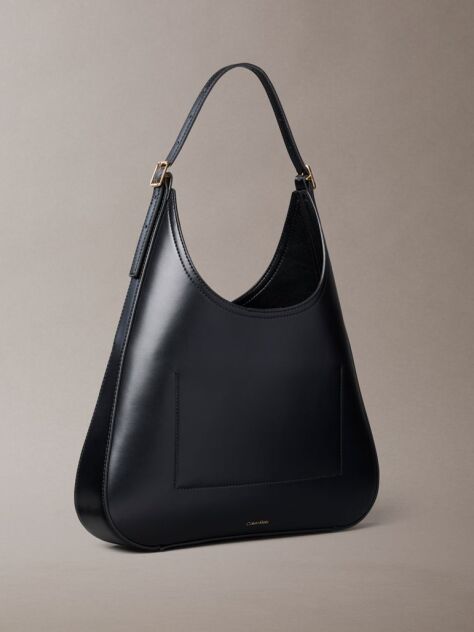 Black Monogram Hardware Curved Shoulder Bag  Women