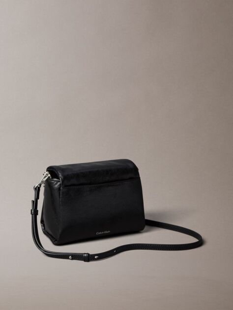 Black Padded Emblem Hardware Crossbody Bag  Women