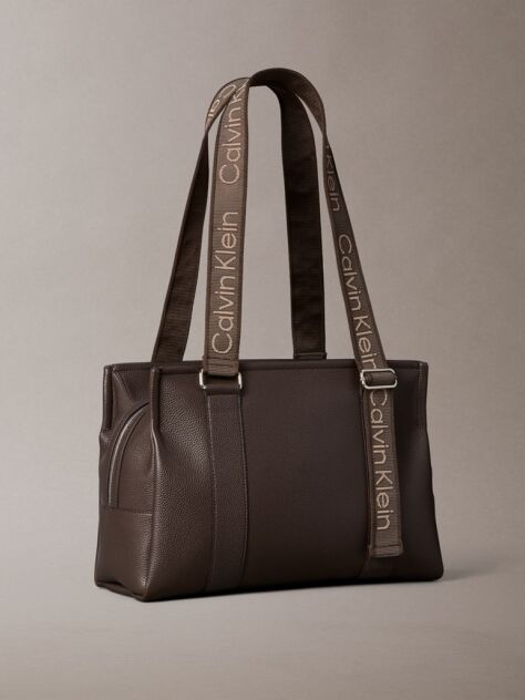 Brown Logo Strap Tote Bag  Women
