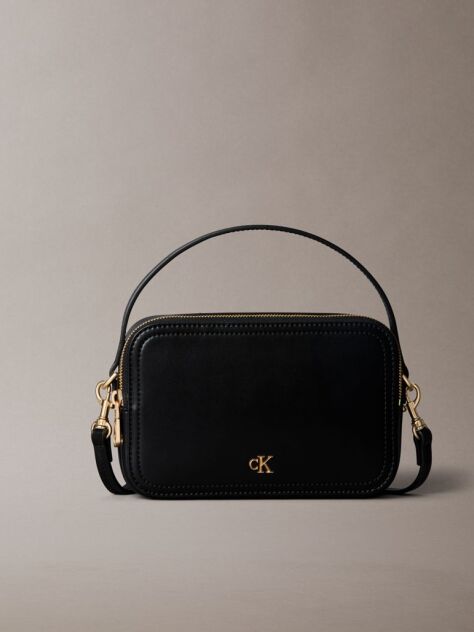 Black Monogram Logo Crossbody Camera Bag  Women