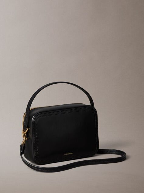 Black Monogram Logo Crossbody Camera Bag  Women