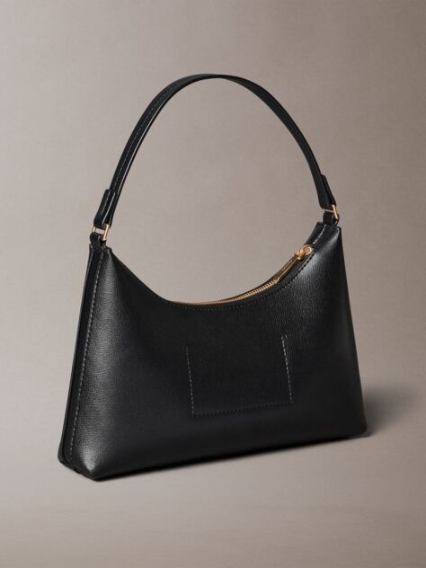 Black Foil Logo Small Shoulder Bag  Women
