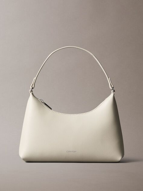 White Foil Logo Small Shoulder Bag  Women