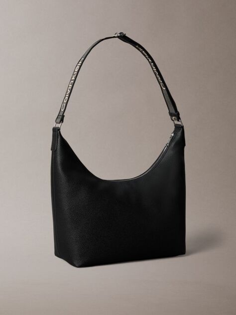 Black Logo Strap Shoulder Bag  Women