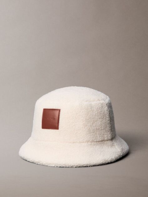 White Sherpa Bucket Hat  Women