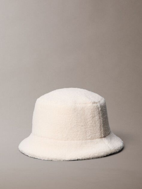 White Sherpa Bucket Hat  Women