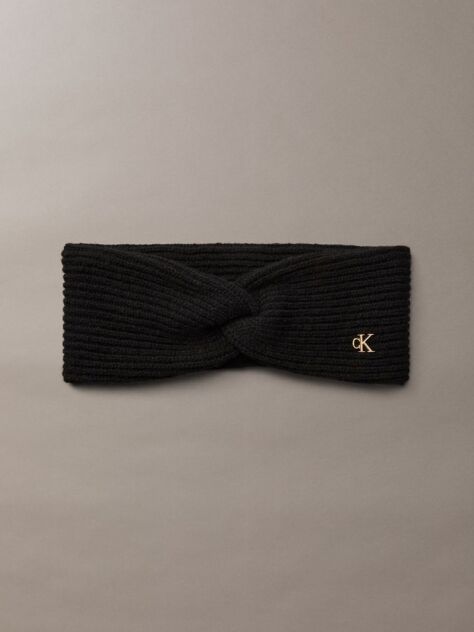 Black Wool Blend Soft Twist Headband  Women