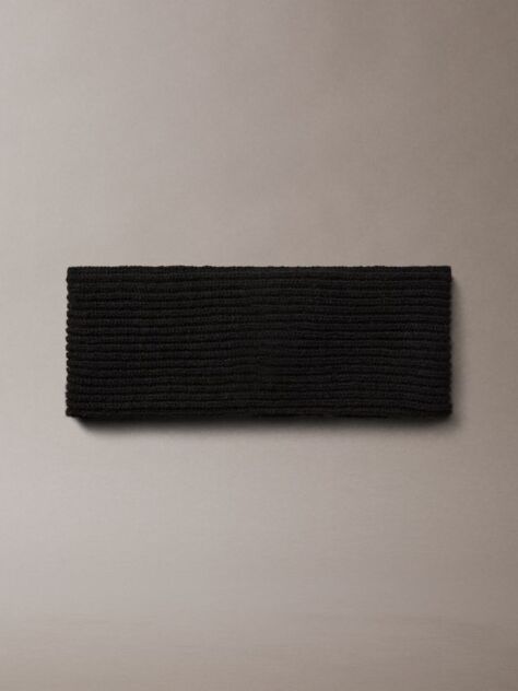 Black Wool Blend Soft Twist Headband  Women