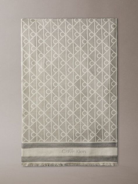 Blue Emblem Jacquard Square Modal Scarf  Women