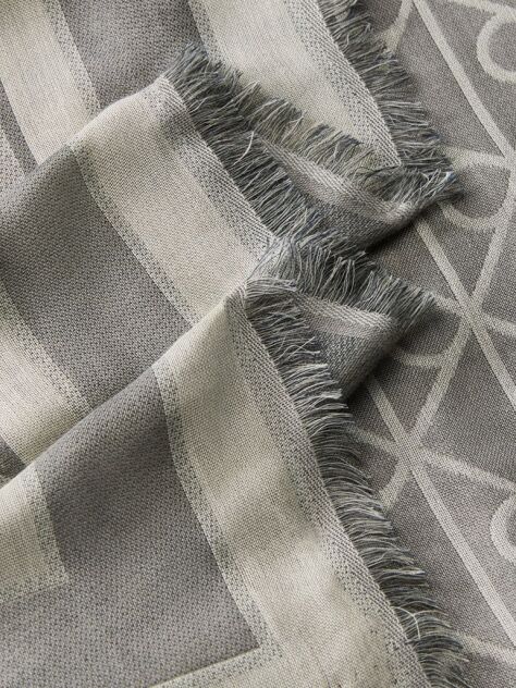 Blue Emblem Jacquard Square Modal Scarf  Women