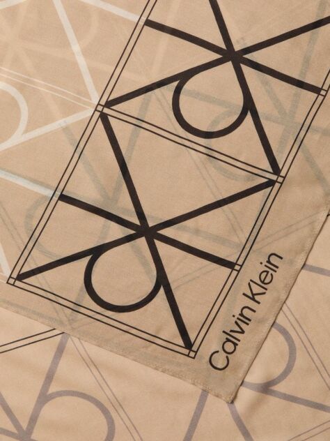 Beige Tonal CK Emblem Modal Scarf  Women