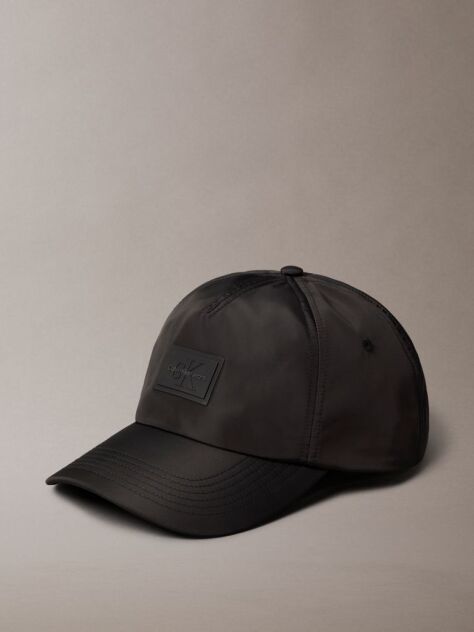 Black Logo Patch Cap  Men