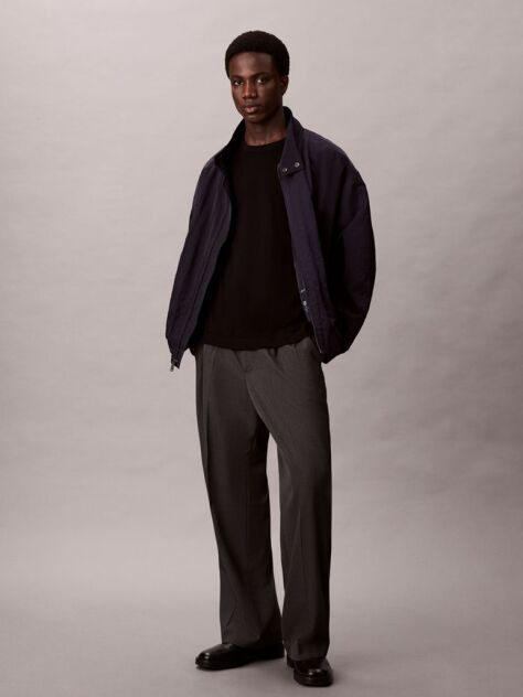 Black Merino Wool Classic Sweater  Men