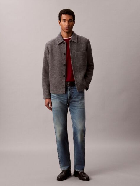 Red Merino Wool Classic Sweater  Men