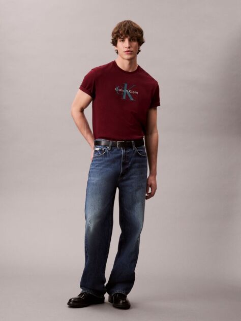 Red Monogram Logo T-Shirt  Men