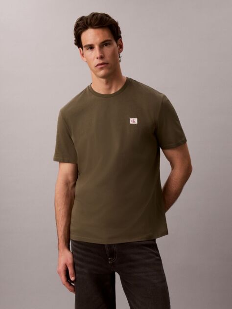 Green Cotton Badge T-shirt  Men