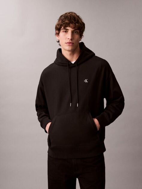 Μαύρο Hoodie Από Terry  Άνδρας