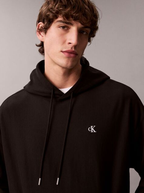 Μαύρο Hoodie Από Terry  Άνδρας