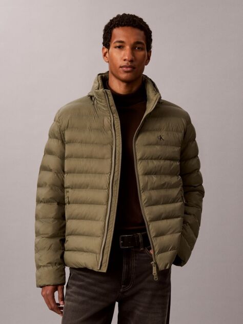 Green Lightweight Nylon Puffer Jacket  Men