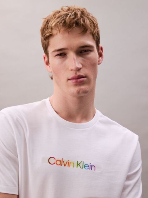 Λευκό T-shirt Με Rainbow Λογότυπο  - Pride  Άνδρας