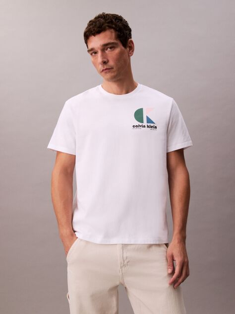 Λευκό T-shirt Με Λογότυπο  Άνδρας