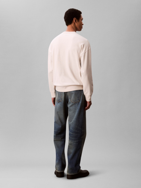 Λευκό Oversized Φούτερ Με Μονόγραμμα  Άνδρας