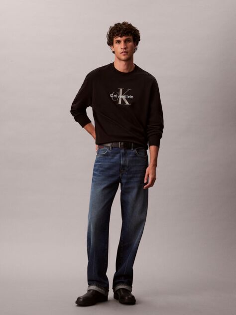 Black Oversized Monogram Sweatshirt  Men