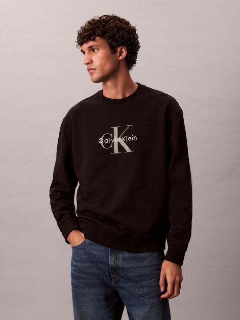 Black Oversized Monogram Sweatshirt  Men