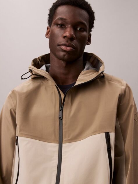 Beige Tech Shell Windbreaker Jacket  Men