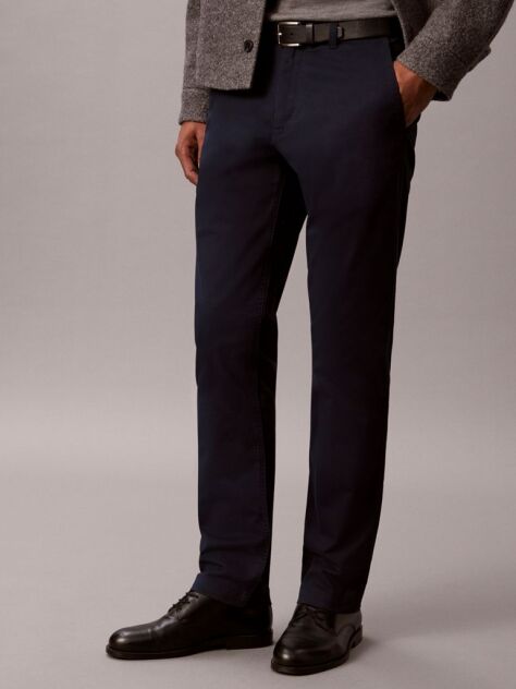 Blue Slim Fit Buttoned Chinos  Men