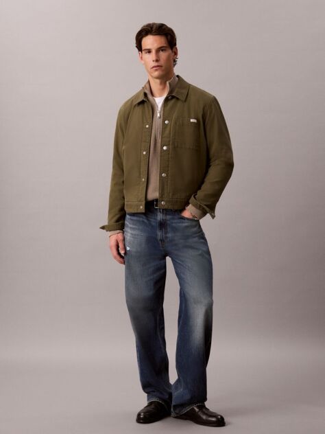 Brown Cotton Waffle Half Zip Jumper  Men