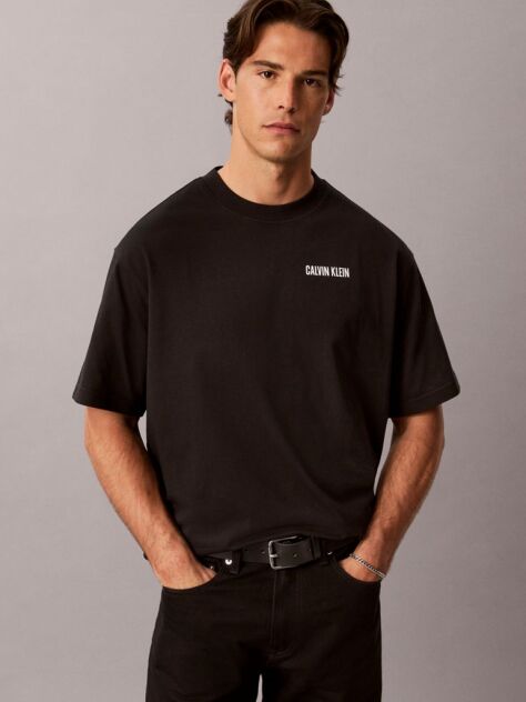 Black Relaxed Calvins Or Nothing Graphic T-Shirt  Men