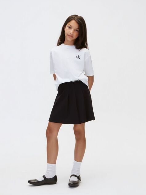Black Kids' Punto Milano Pleated Skirt  Girls