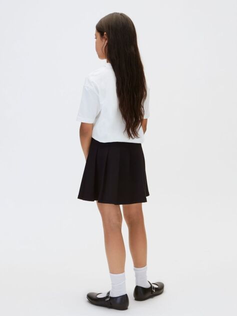 Black Kids' Punto Milano Pleated Skirt  Girls