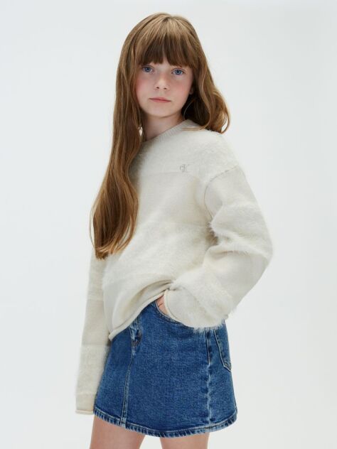 Beige Kids' Striped Cropped Jumper  Girls